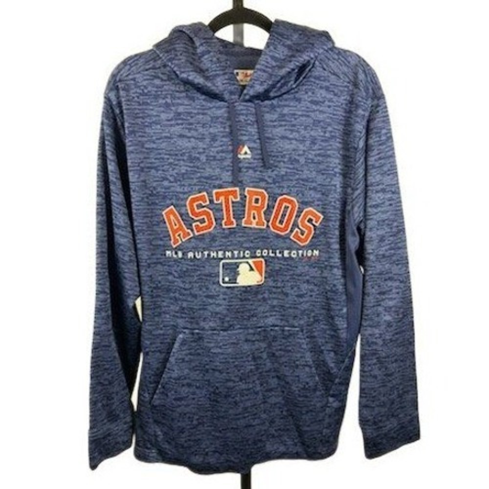 Majestic MLB Astros Men's Size Medium Blue Athletic Collection Pullover Hoodie